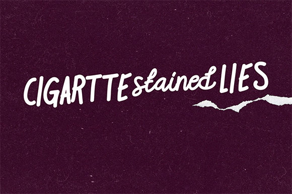 Cigarette Stained Lies Font for Editorial Design